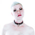 SiaLinda: Halsband echtes Elch Leder mit Strass pink schwarz, gr. O-Ring, 20mm breit - SiaLinda.com